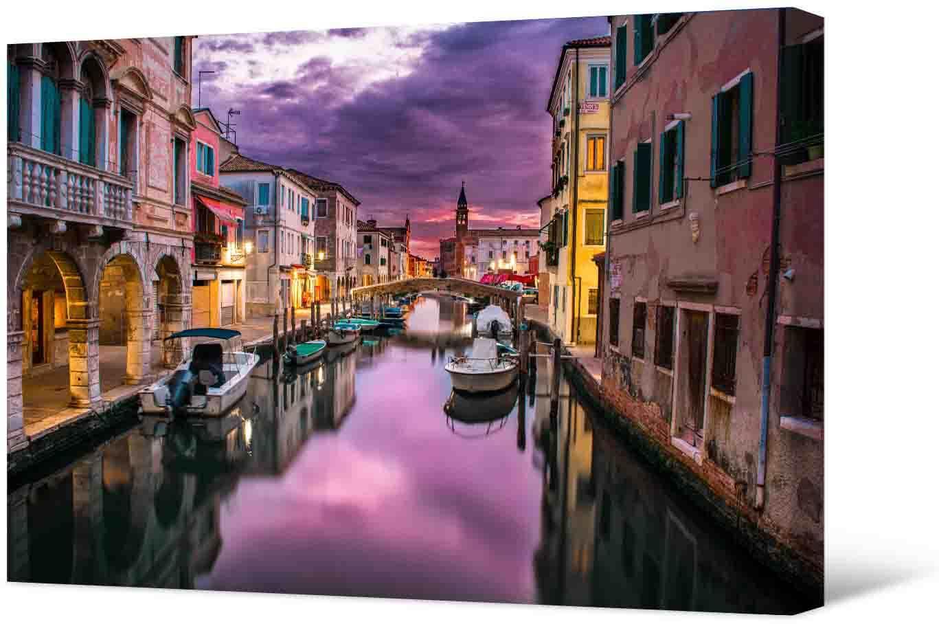 Picture Photo painting on canvas - Cozy water streets of Venice