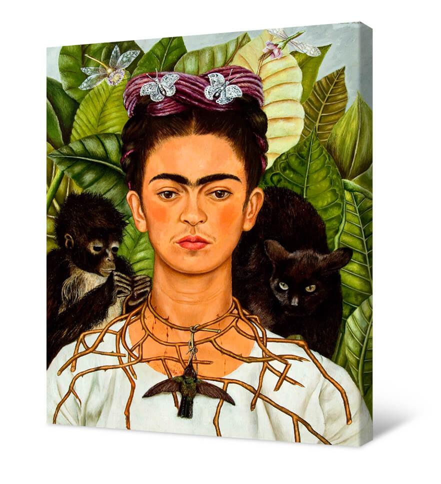 Obrazek Frida Kahlo - Autoportret z kolczastym naszyjnikiem i kolibrem