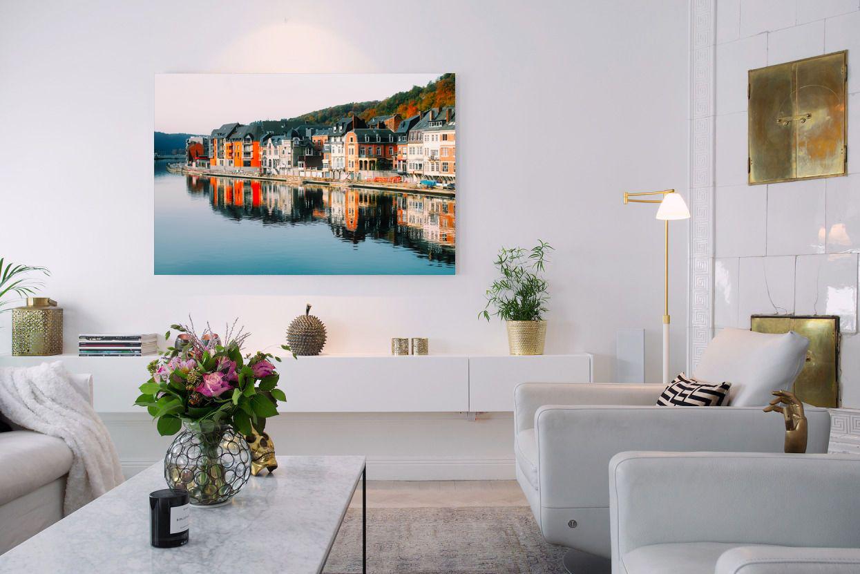 Photo painting on canvas - Beautiful town near the water