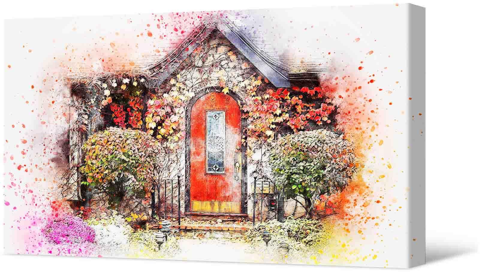 Picture Photo painting on canvas - Beautiful arch in flowers