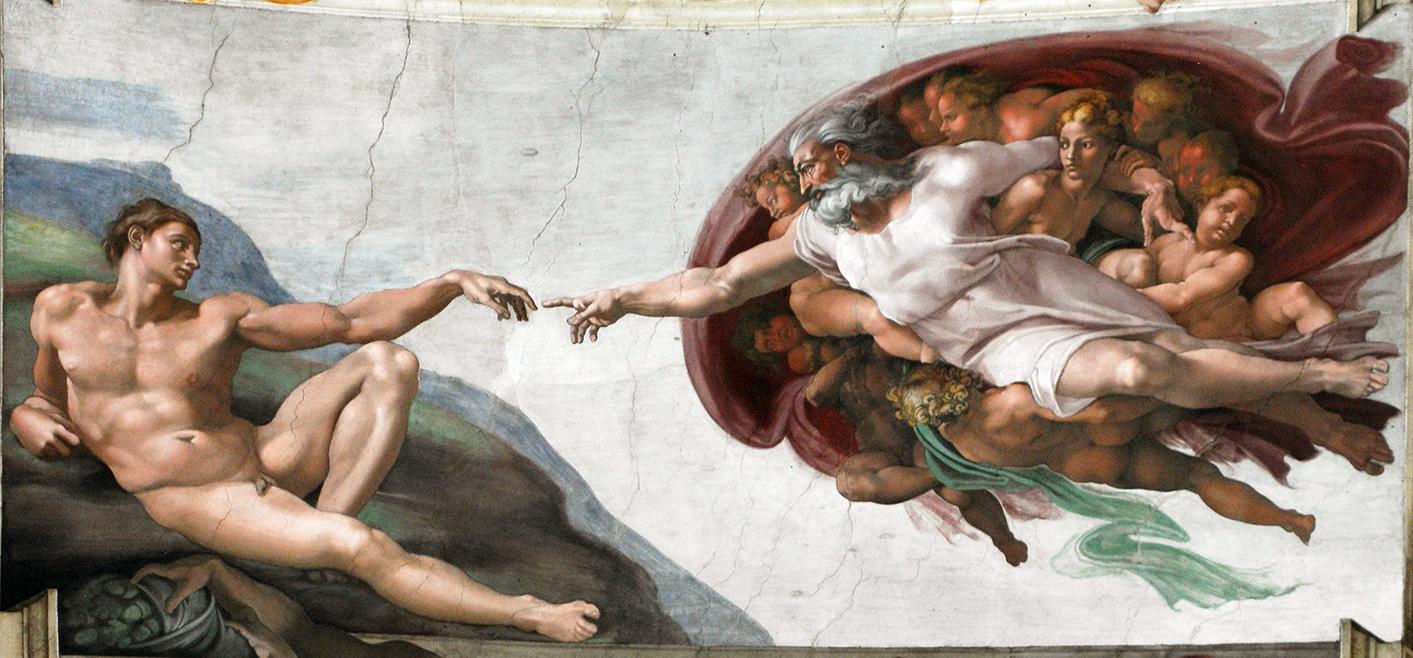 Картинка Микеланджело - Сотворение Адама 2