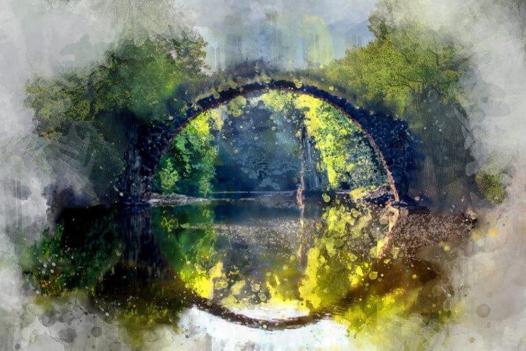 Picture Photo painting on canvas - Round Bridge 3