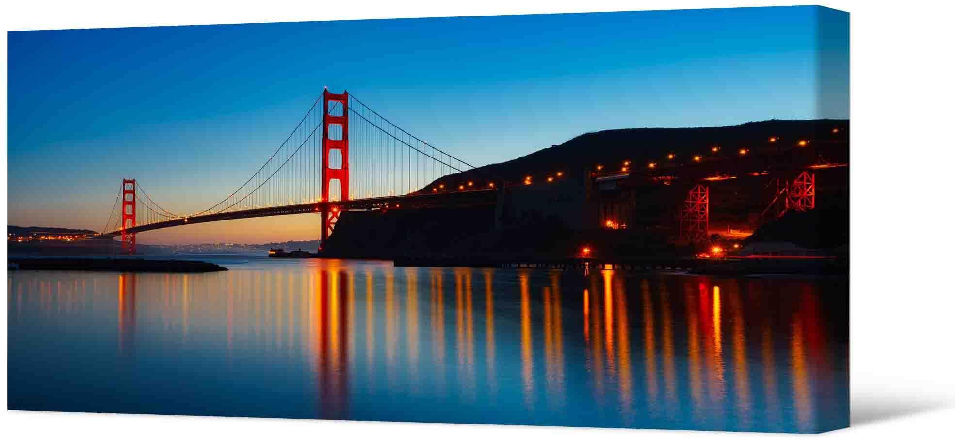 Bild Fotomalerei auf Leinwand - Panorama der Golden Gate Bridge