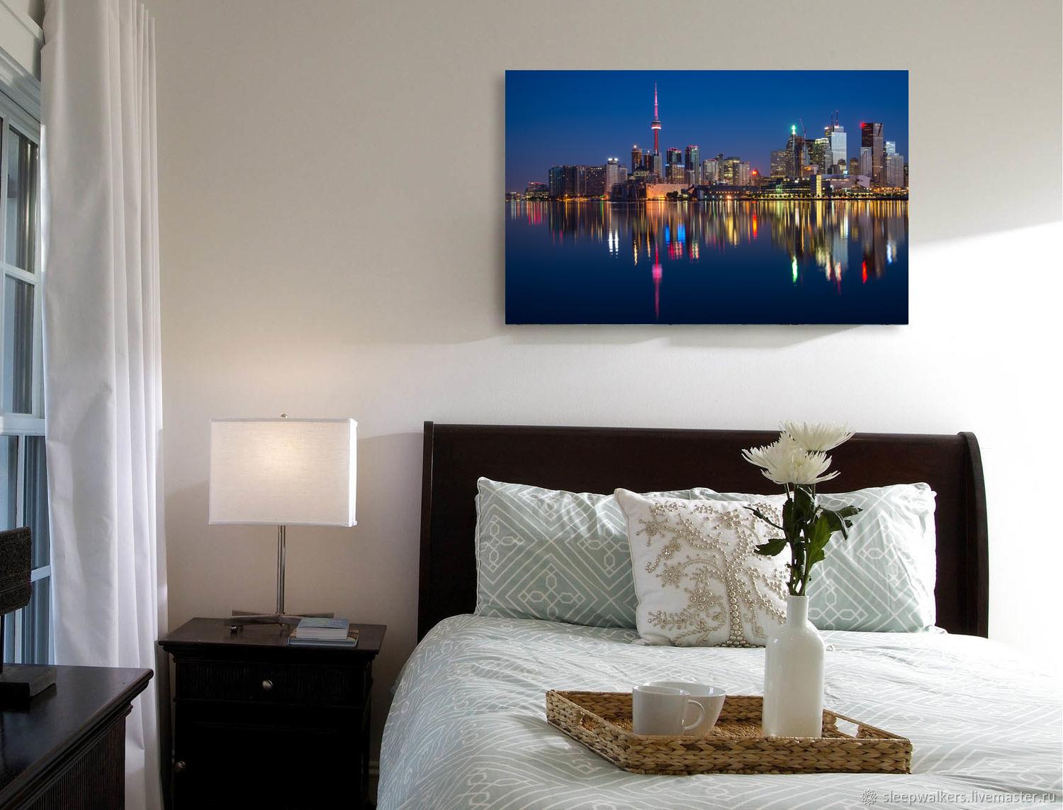 Picture Photo painting on canvas - Beautiful view of Toronto at night 2