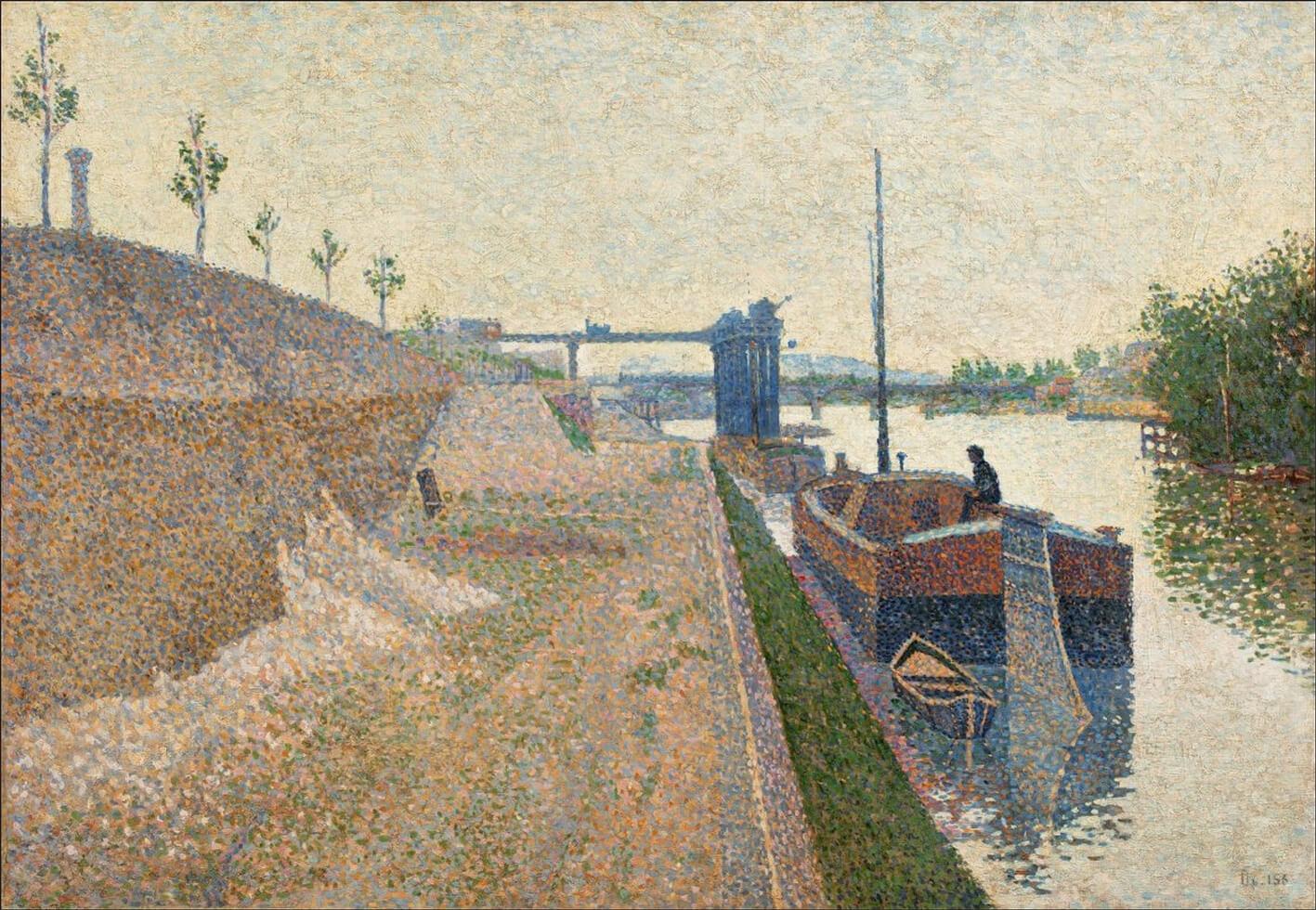 Picture Paul Signac - Embankment Clichy. Gloomy weather. 2
