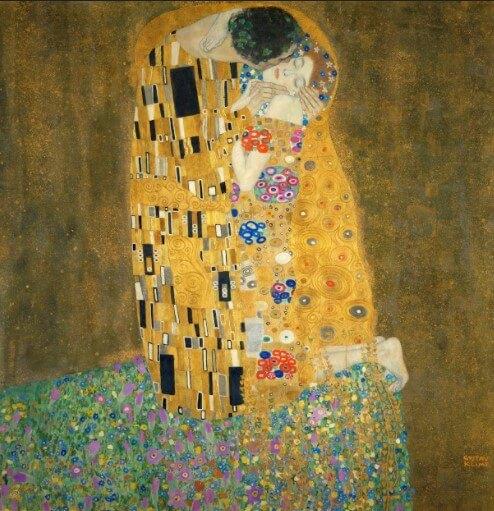 Picture Photo painting on canvas - Kiss 3