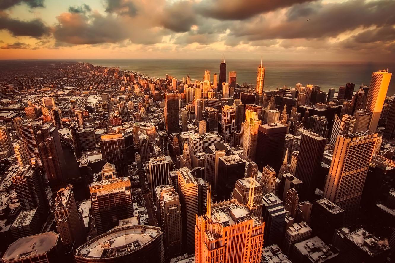 Sonnenuntergang über Chicago