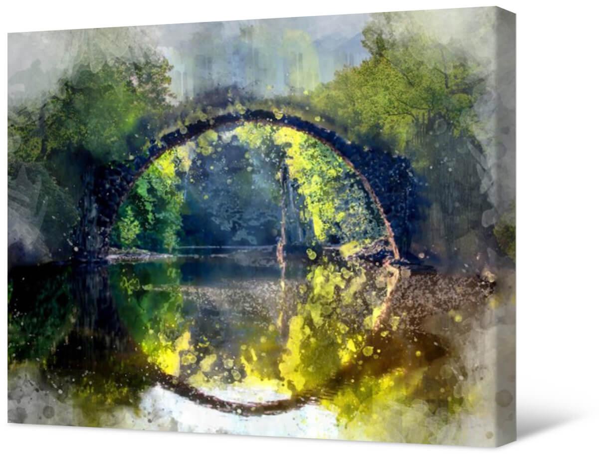 Picture Photo painting on canvas - Round Bridge