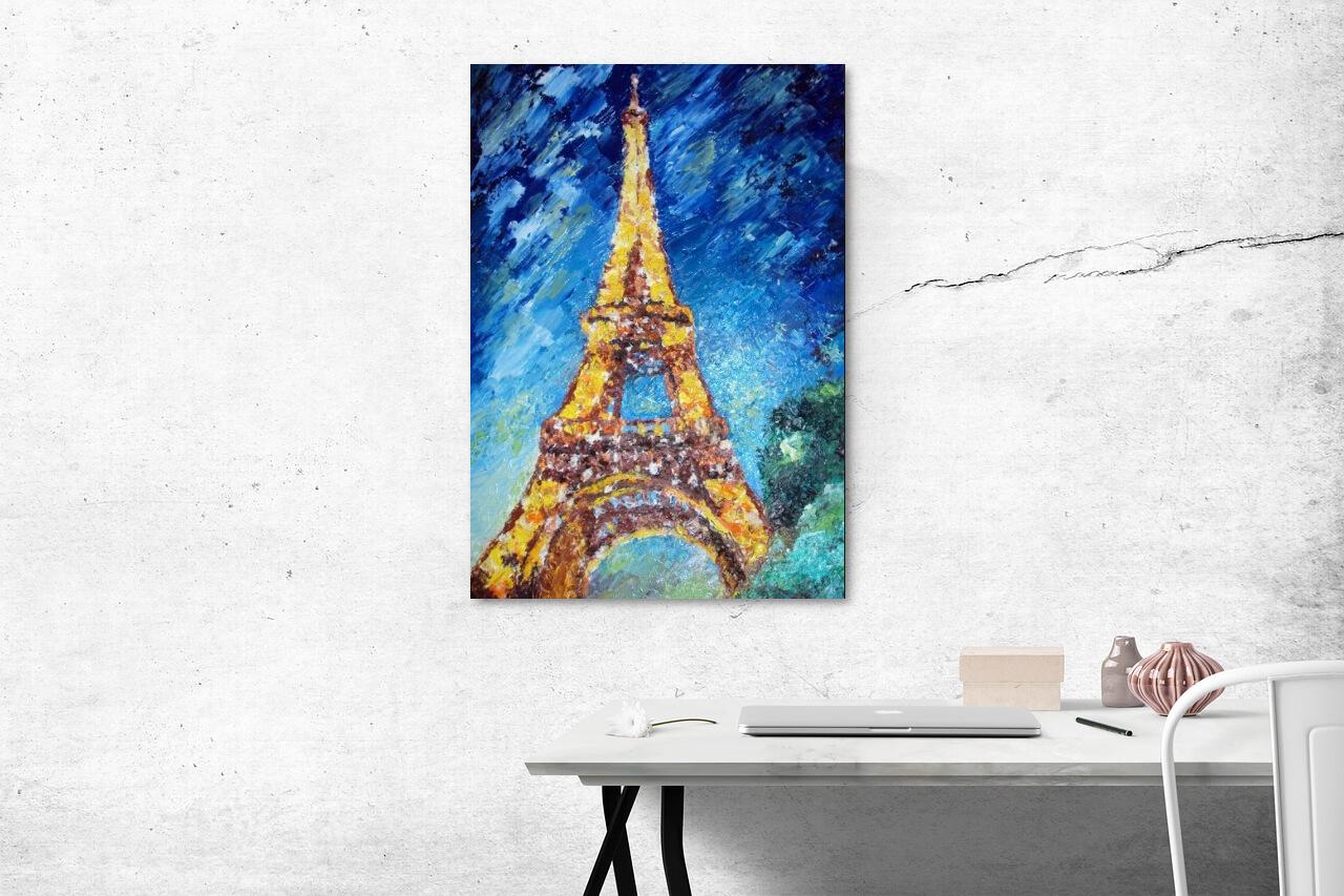 Photo painting on canvas - Eiffel Tower
