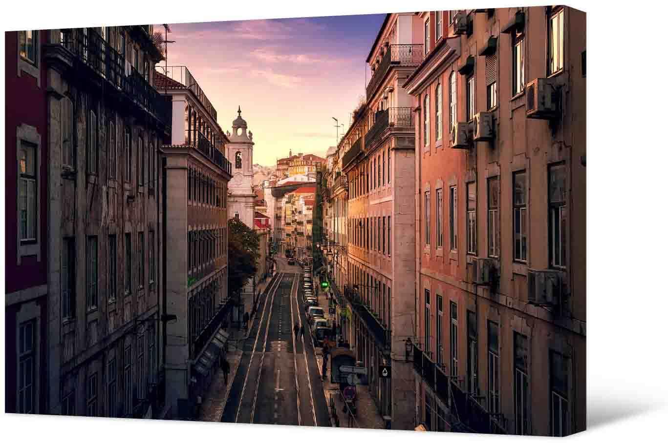Picture Photo painting on canvas - Cozy streets of Lisbon