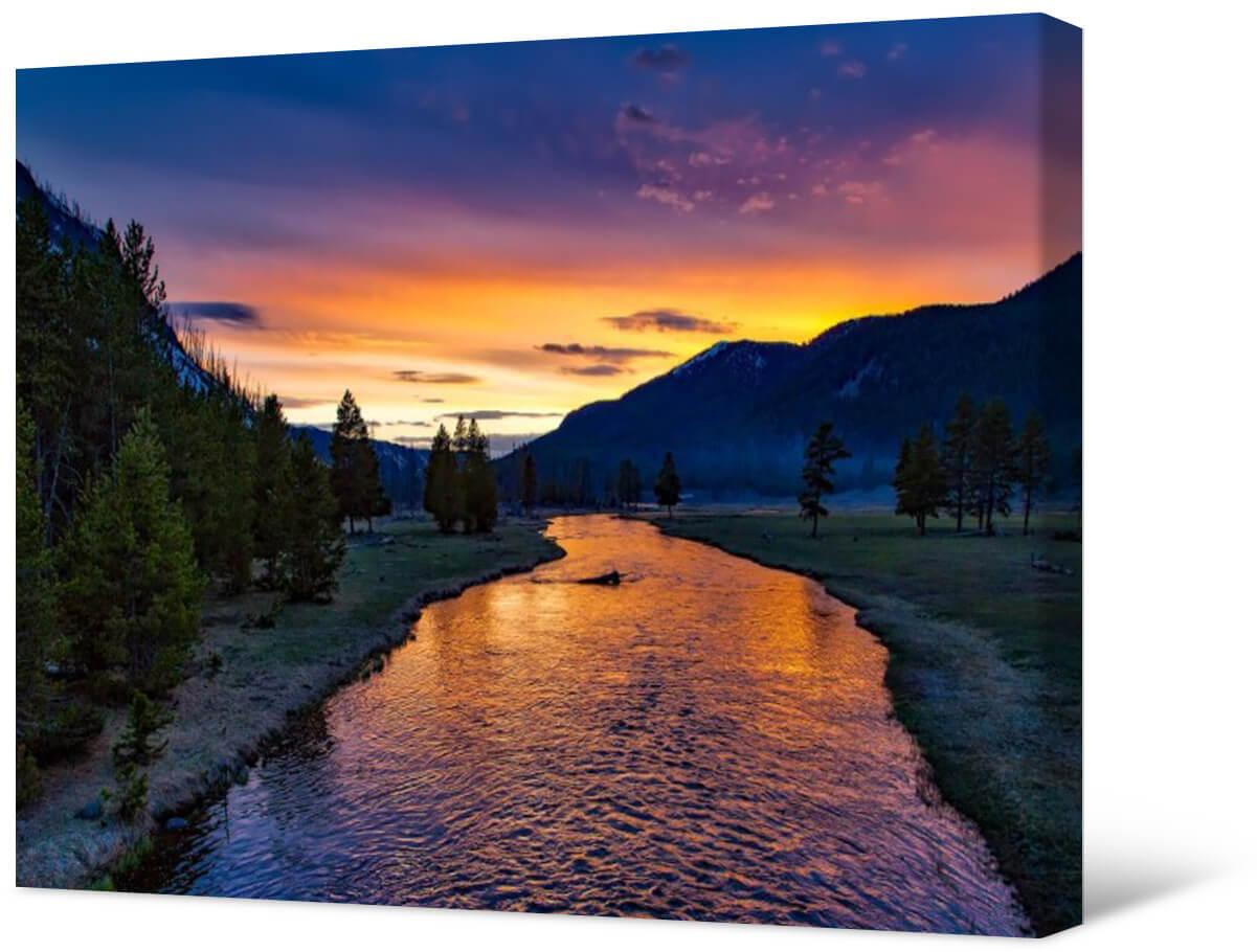 Picture Photo painting on canvas - Yellowstone National Park