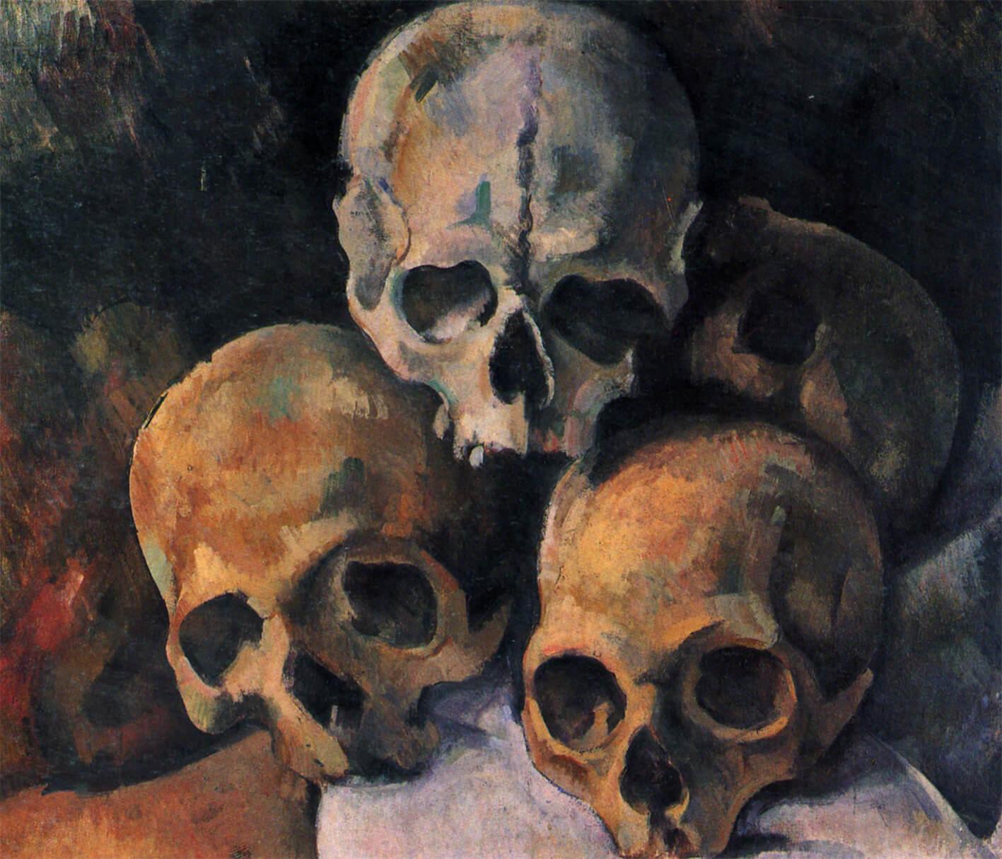 Paveikslėlis Paul Cezanne – Natiurmortas su kaukolėmis 2