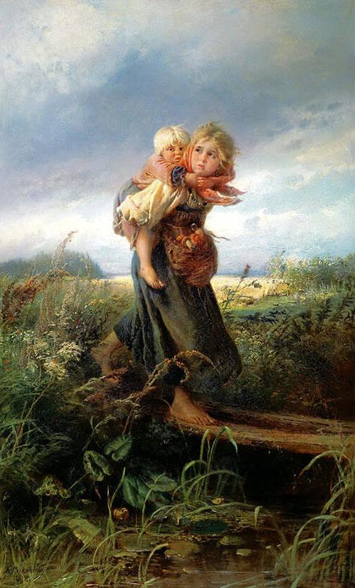 Картинка Репродукции - Дети, бегущие от грозы 3