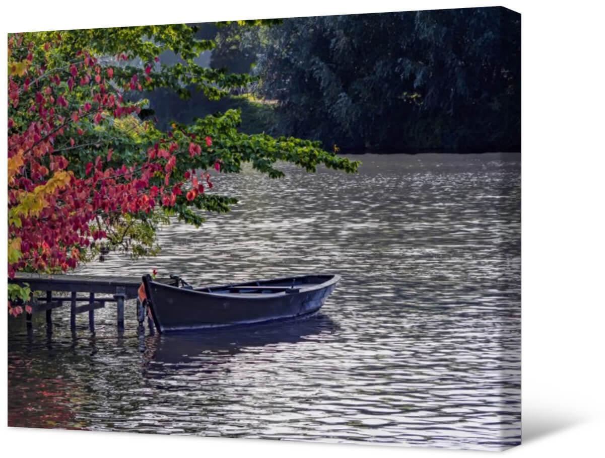 Picture Photo painting on canvas - Wooden boat