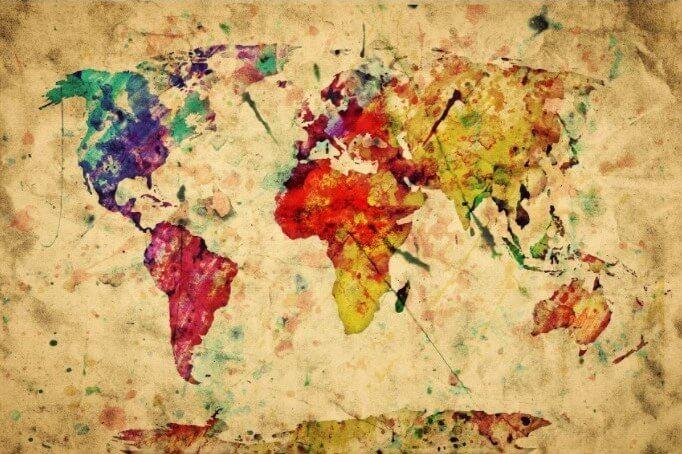 Bilde Krāsaina pasaules karte 3
