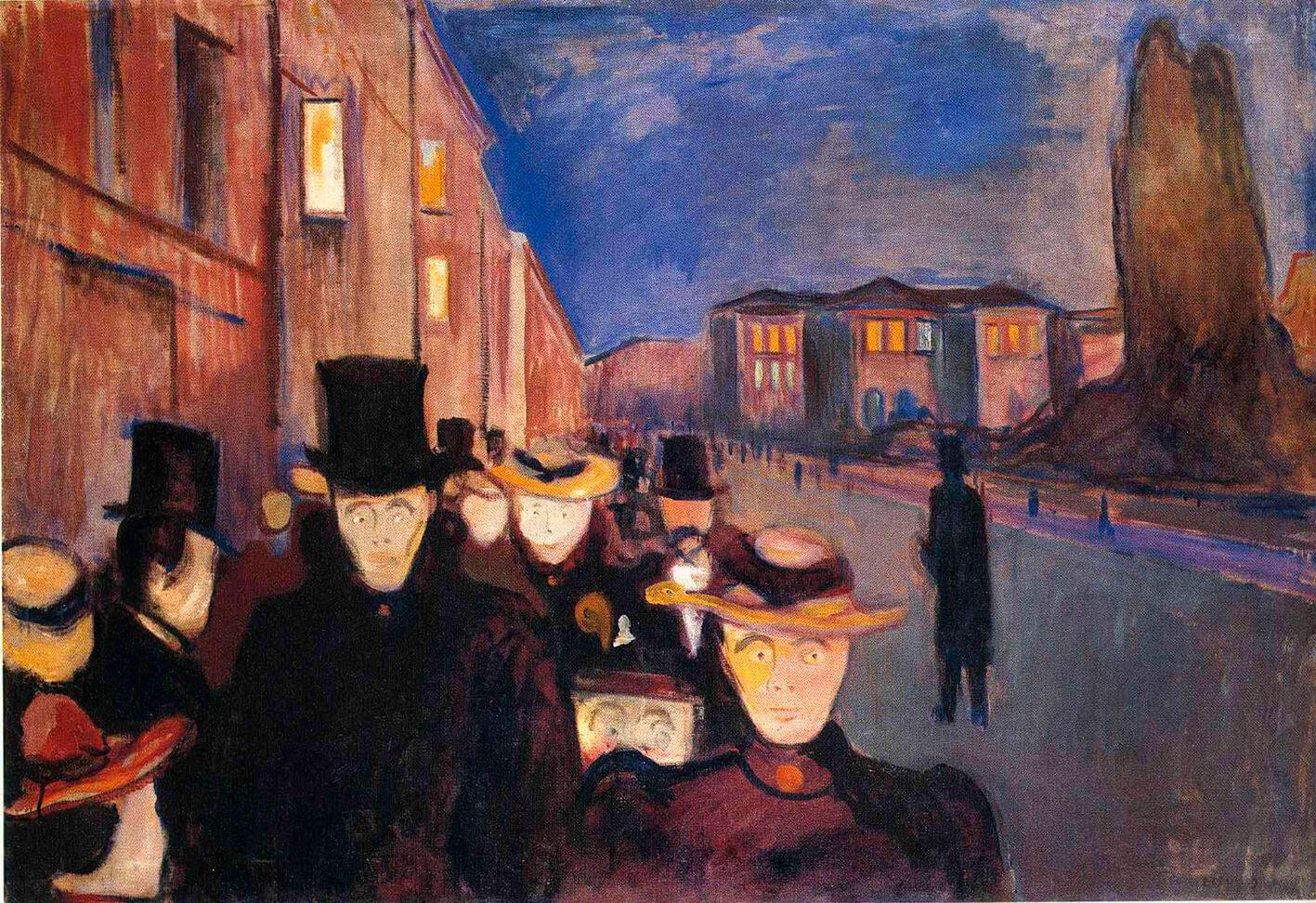 Picture Edvard Munch - Evening on Karl Johan Street 2