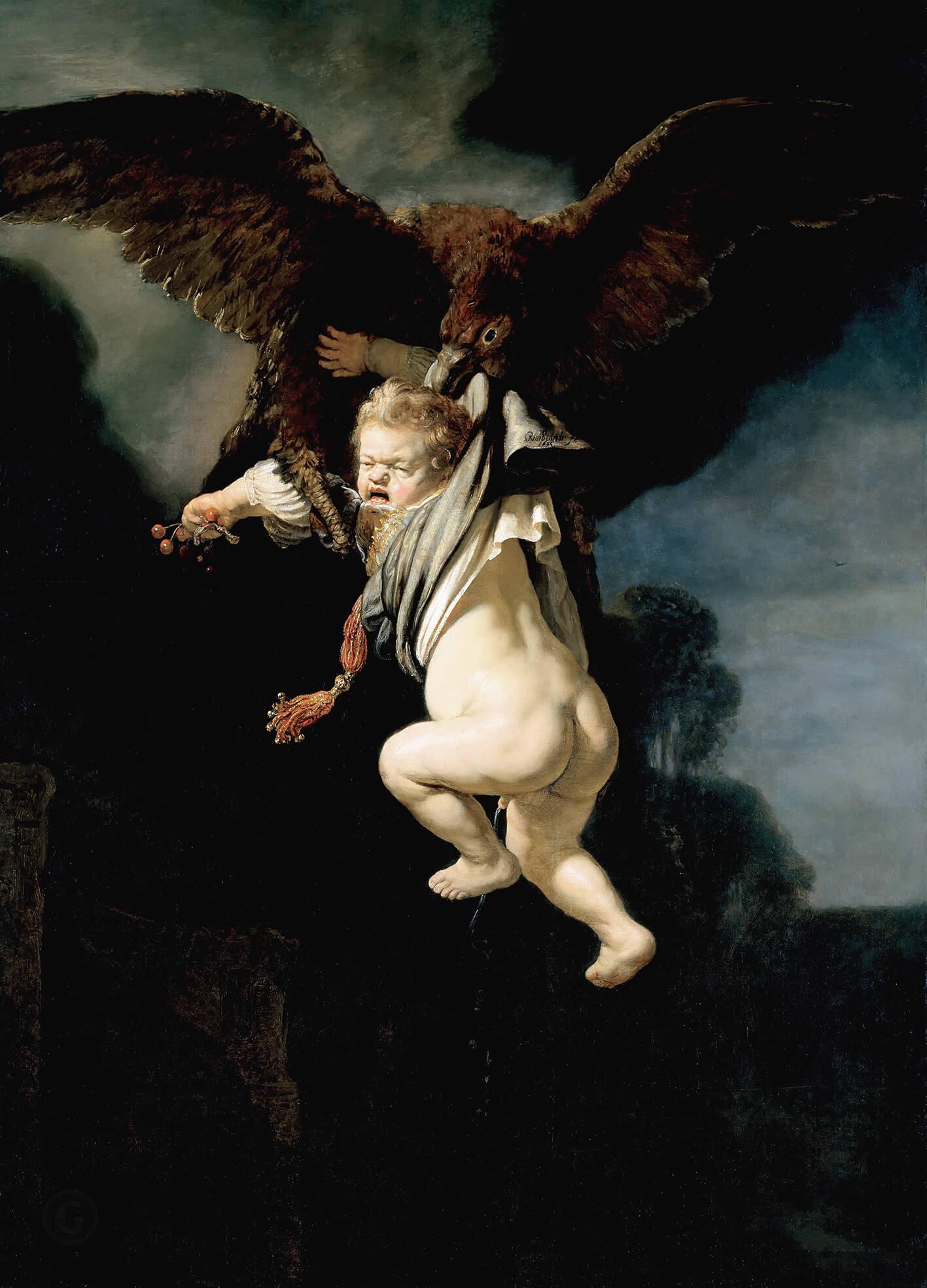 Картинка Рембрандт - Похищение Ганимеда 2