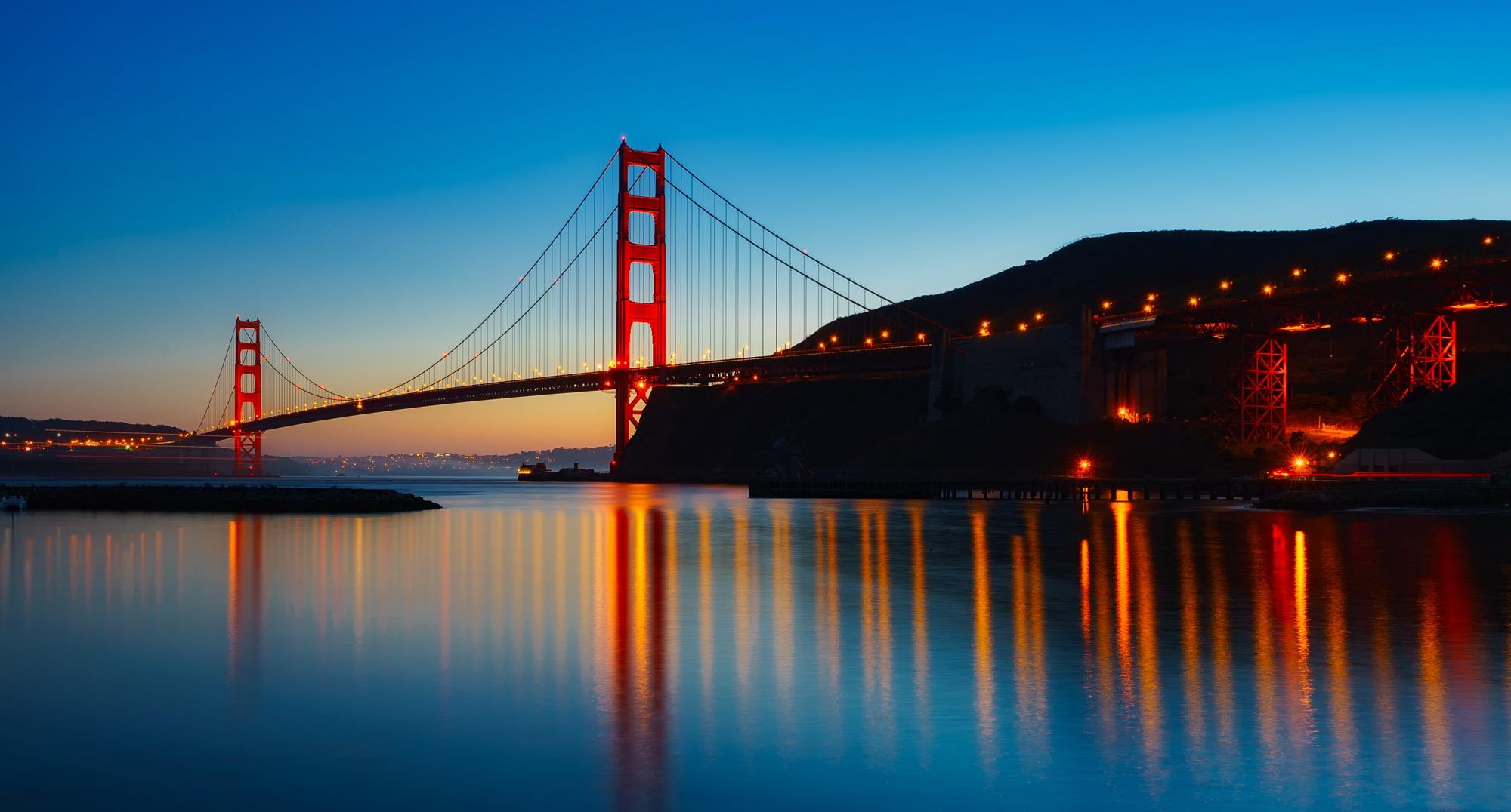 Bild Fotomalerei auf Leinwand - Panorama der Golden Gate Bridge 3