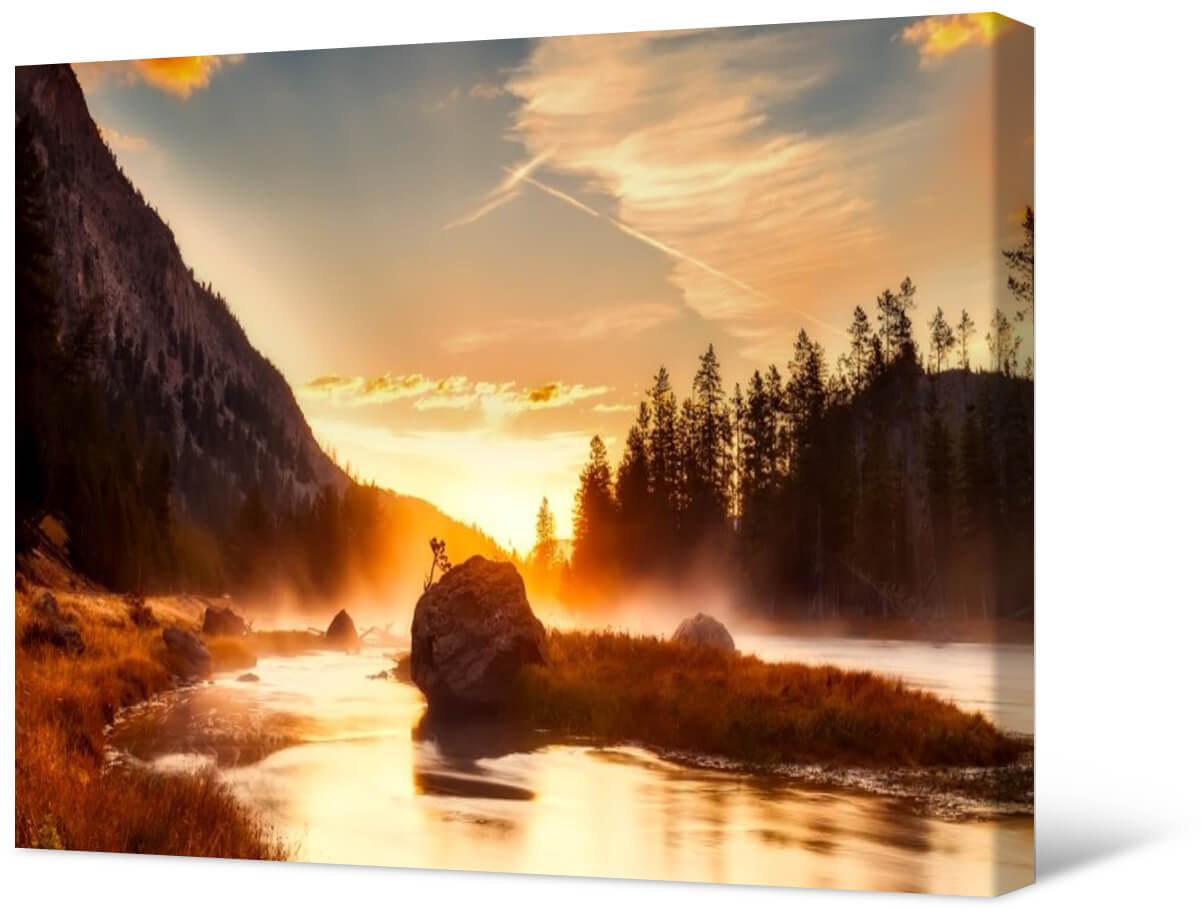 Picture Photo painting on canvas - Yellowstone Park