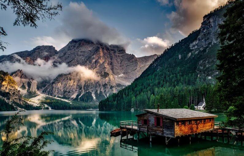 Picture Photo painting on canvas - Lake in Trentino Alto Adige 3