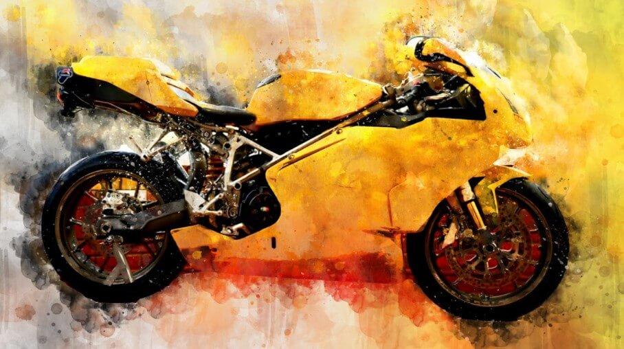 Obrazek żółty motocykl 3