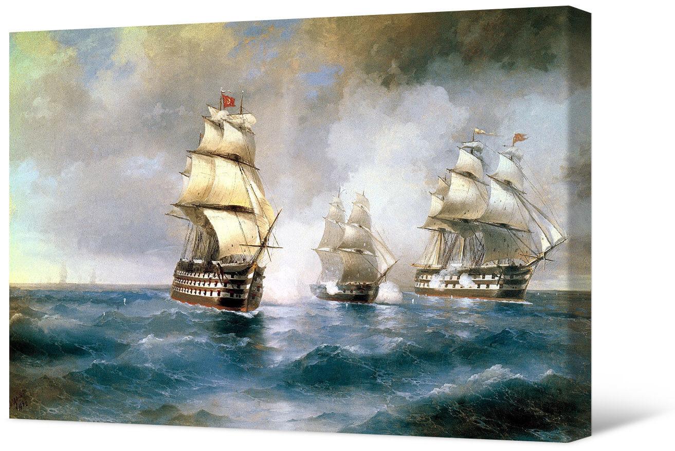 Obrazek Ivan Aivazovsky - bryg „Merkury”, zaatakowany przez dwa statki tureckie