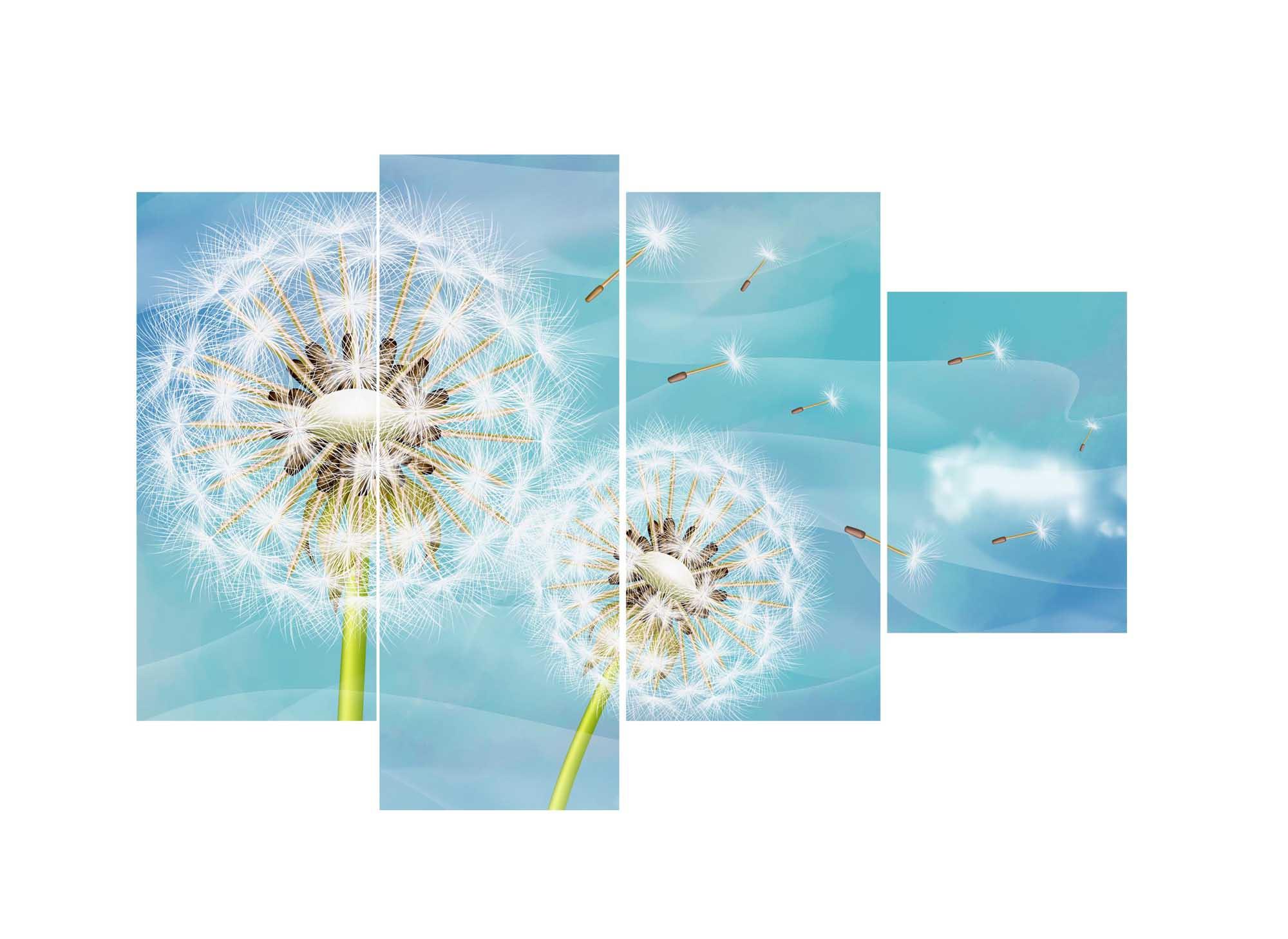Picture Modular picture - dandelions against the sky 3
