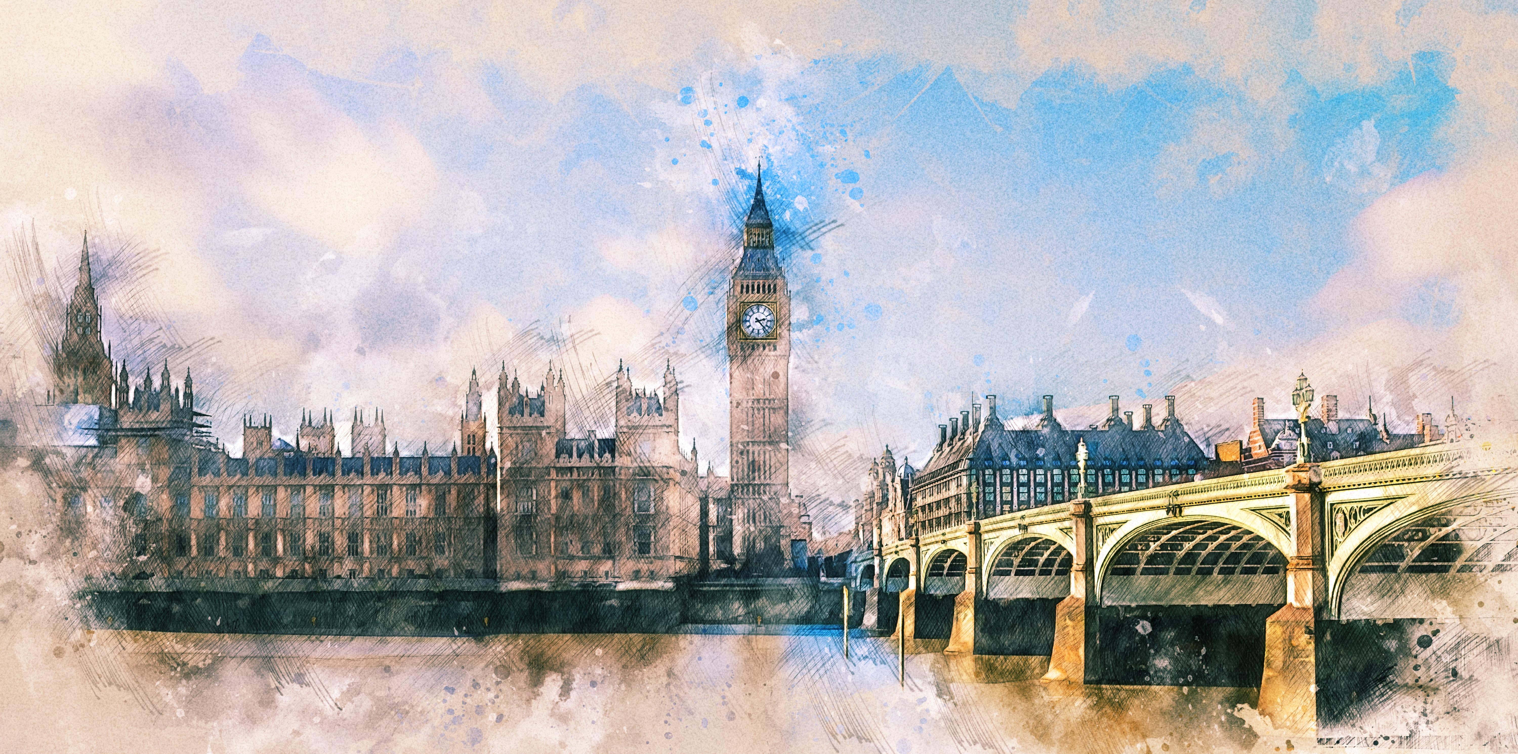 Bild Fotomalerei auf Leinwand - Ansicht von Westminster 3