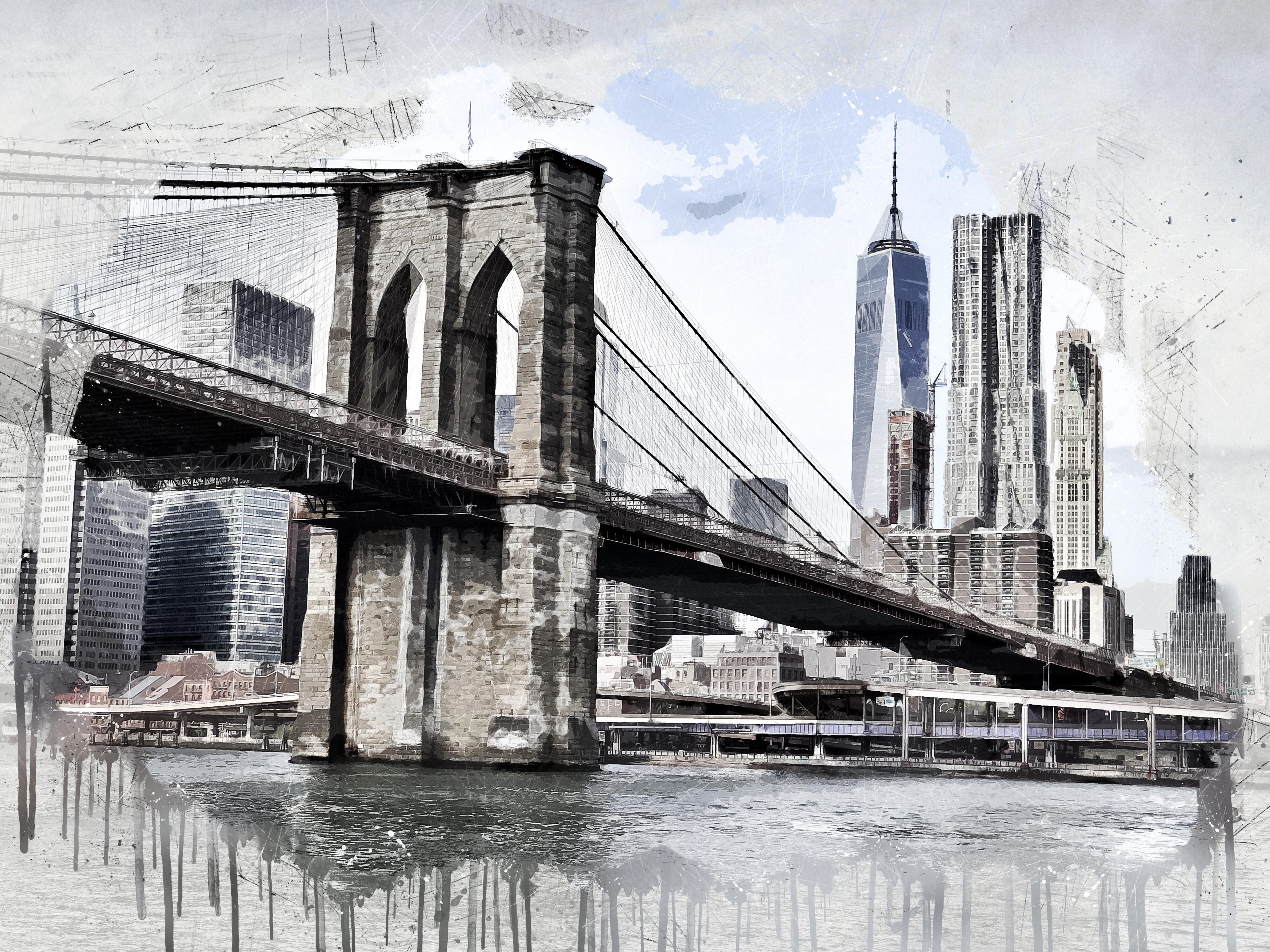 Paveikslėlis Nuotraukų tapyba ant drobės – Bruklino tiltas dienos metu 3