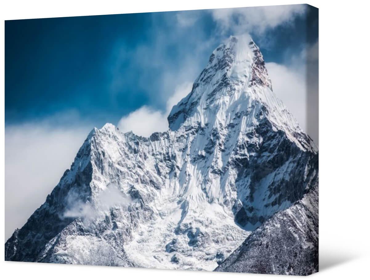 Picture Photo painting on canvas - Snowy mountains