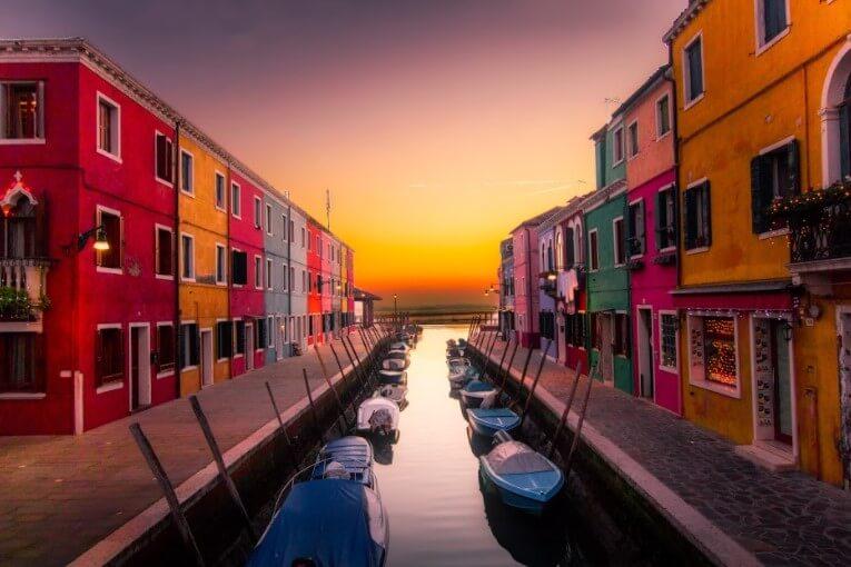 Bild Fotomalerei auf Leinwand - Schöne Häuser von Venedig 3