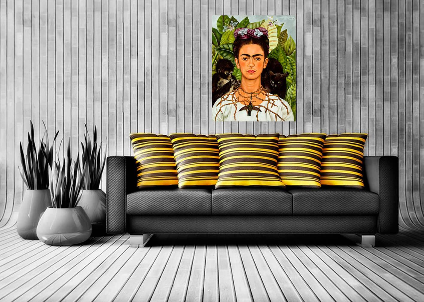 Obrazek Frida Kahlo - Autoportret z kolczastym naszyjnikiem i kolibrem 3