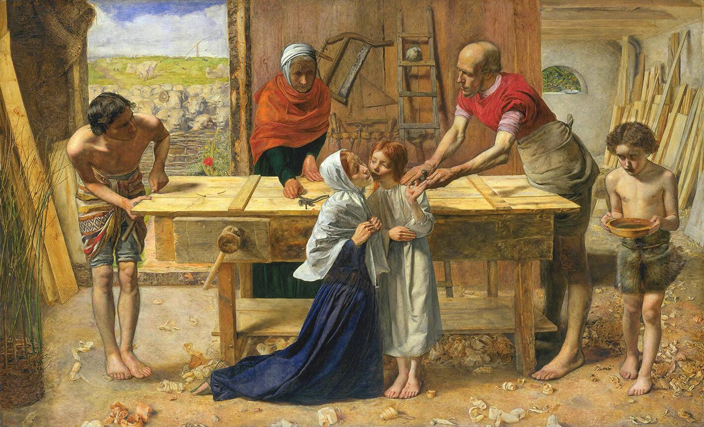 Paveikslėlis John Everett Millais – Kristus savo tėvų namuose 2