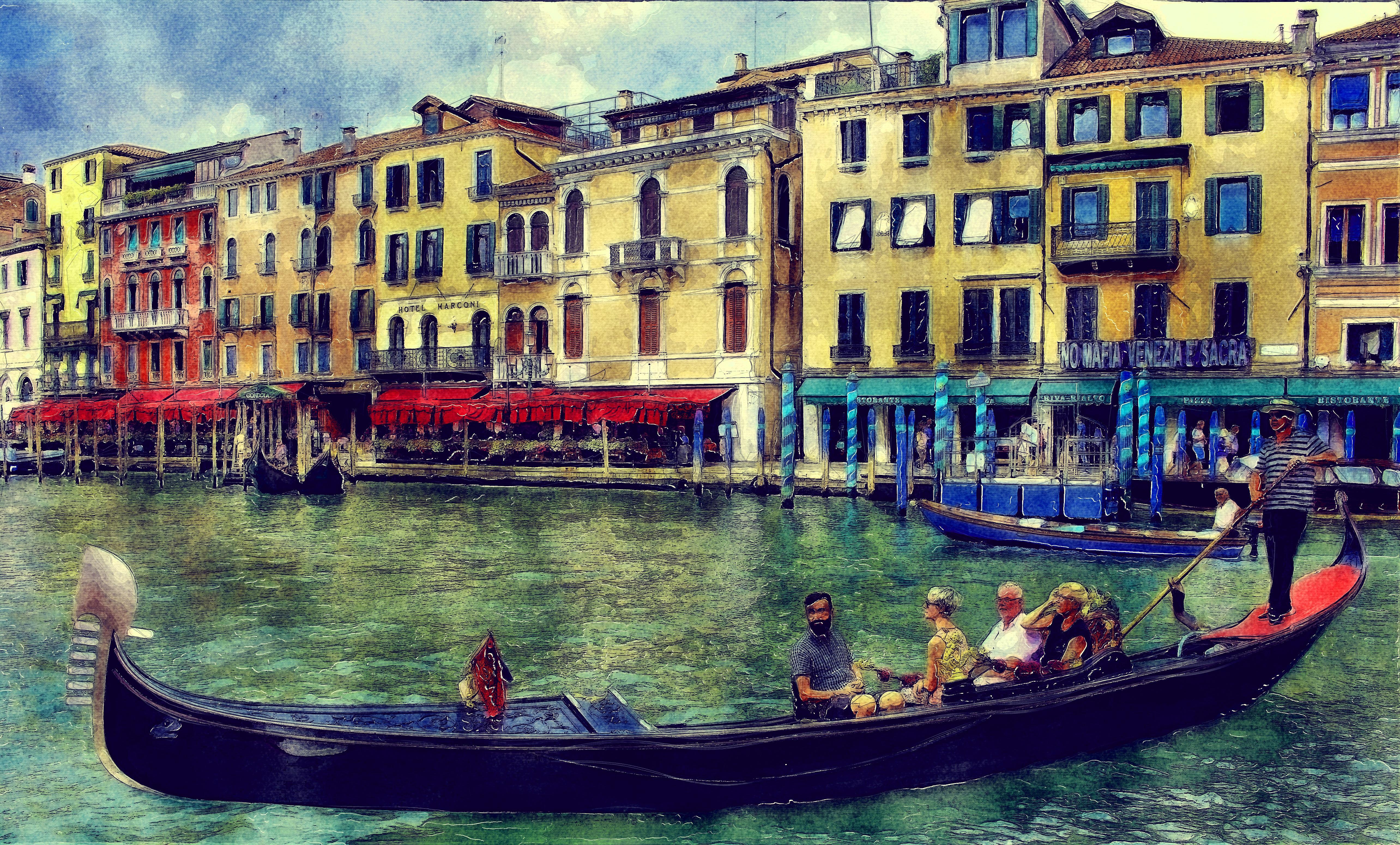 Paveikslėlis Nuotraukų tapyba ant drobės – Laivas plaukia per Veneciją 3