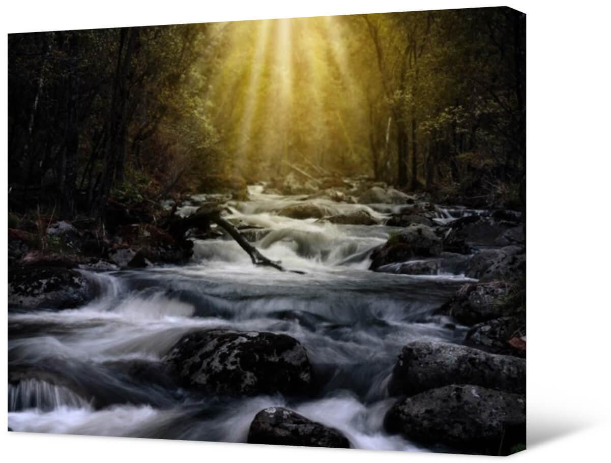 Picture Photo painting on canvas - River waterfall
