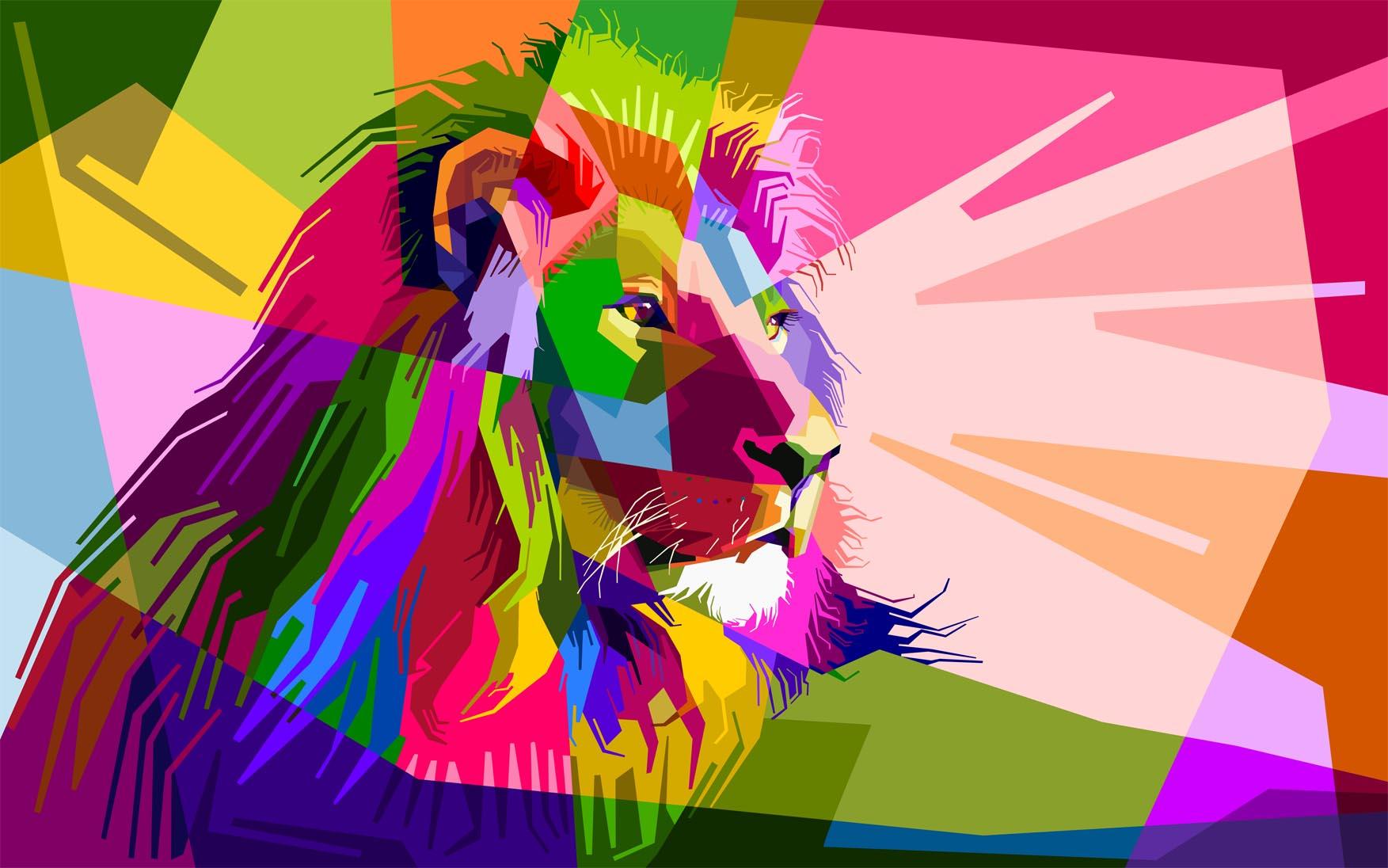 Picture Lion in pop art style 3