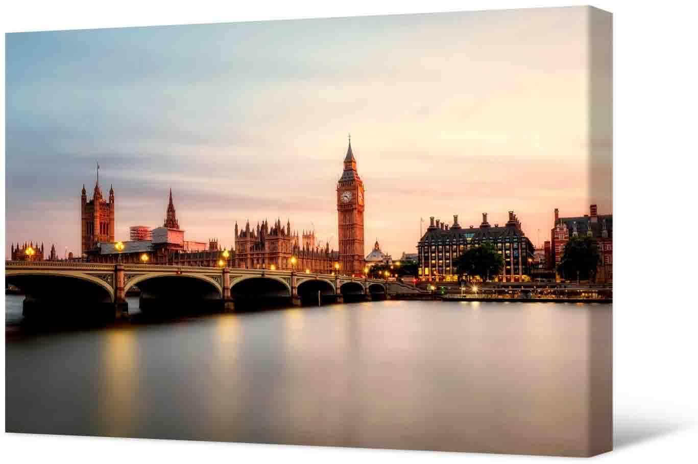 Bilde Foto glezna uz audekla - skats uz Londonu un Temzas upi