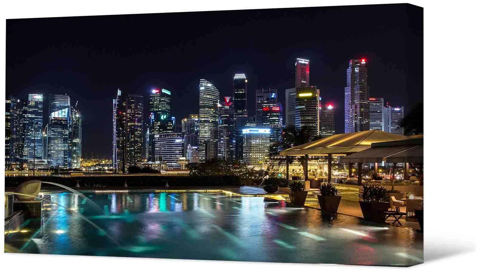 Paveikslėlis Nuotraukų tapyba ant drobės – Singapūro vaizdas naktį