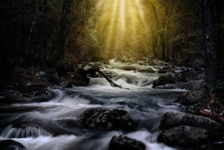 Bild Fotomalerei auf Leinwand - Flusswasserfall 3