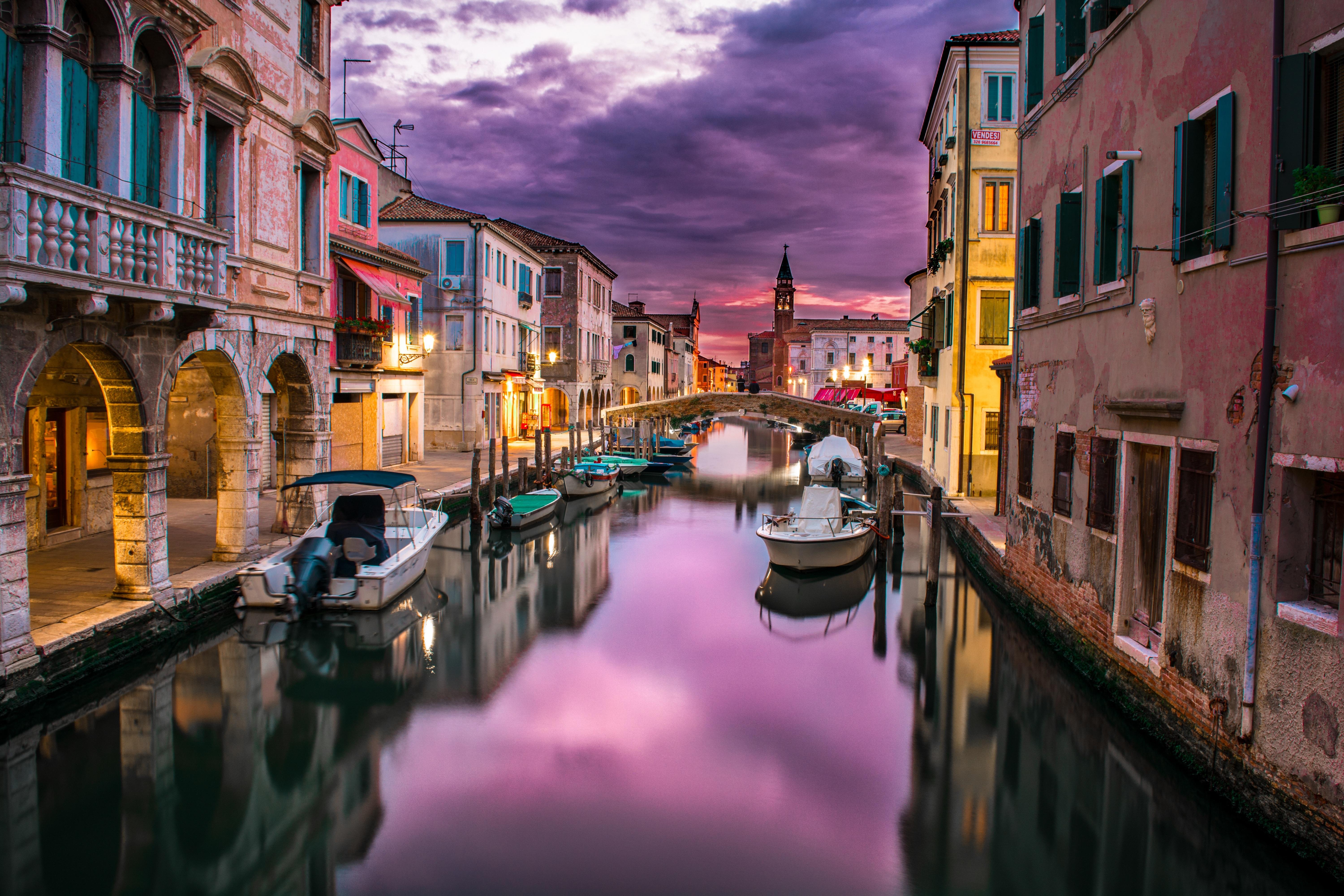 Bild Fotomalerei auf Leinwand - Gemütliche Wasserstraßen von Venedig 3
