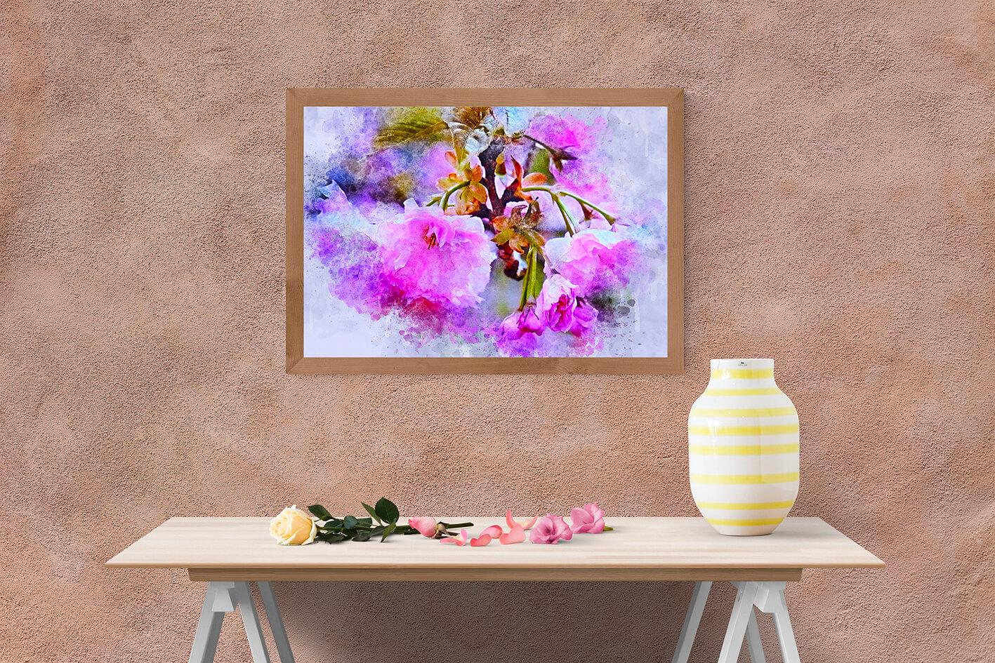 Picture Watercolor flowering branch 3
