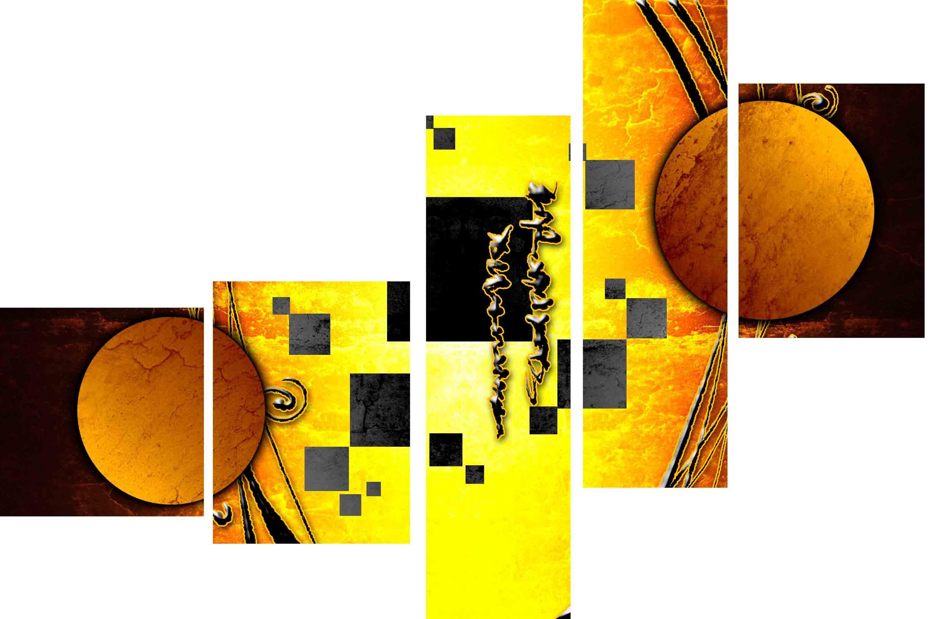 Bilde Moduļu attēls - abstrakcija uz melna fona 3