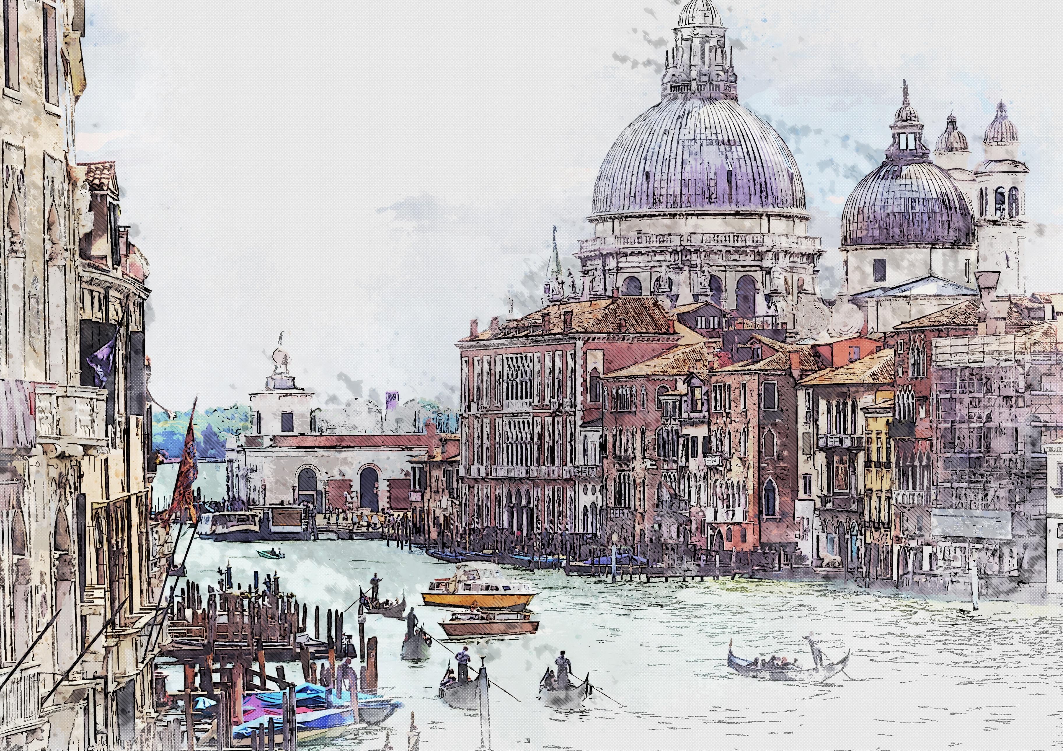 Picture Photo painting on canvas - View of daytime Venice 3