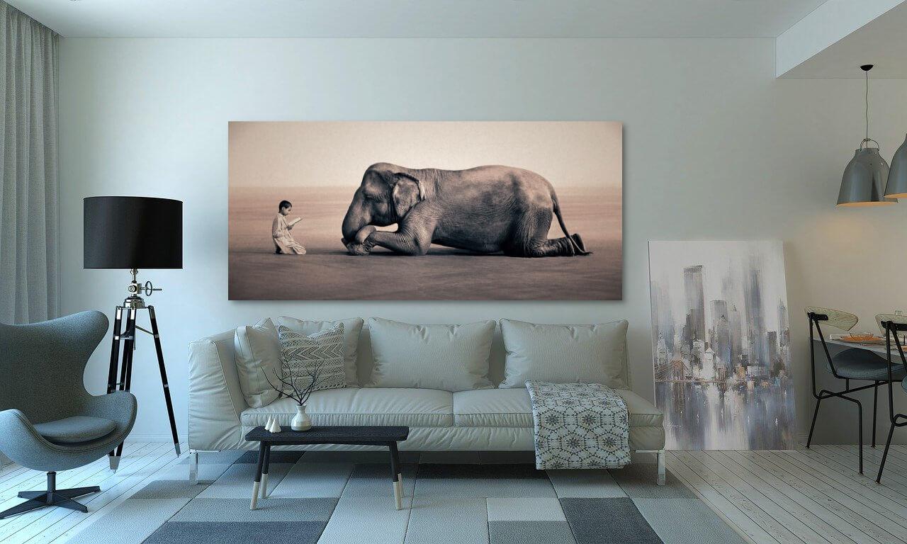 Elefant und Kind