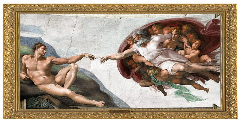 Bild Reproduktionen - Die Erschaffung Adams von Michelangelo 4