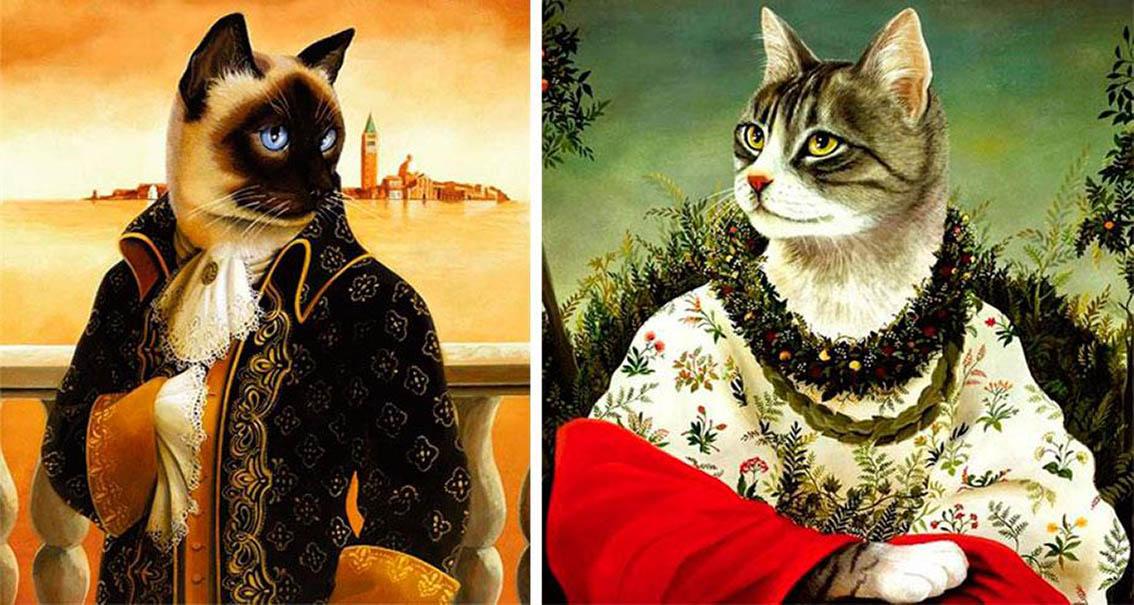 Ein Porträt im Stil von "Haustiere sind Aristokraten".