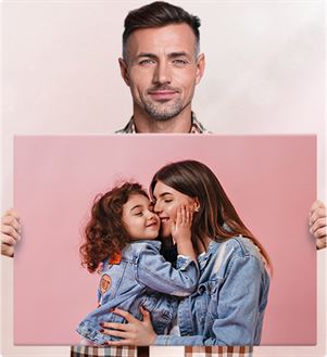 Spauda ant drobės 100x70 cm — dydžio demonstracija