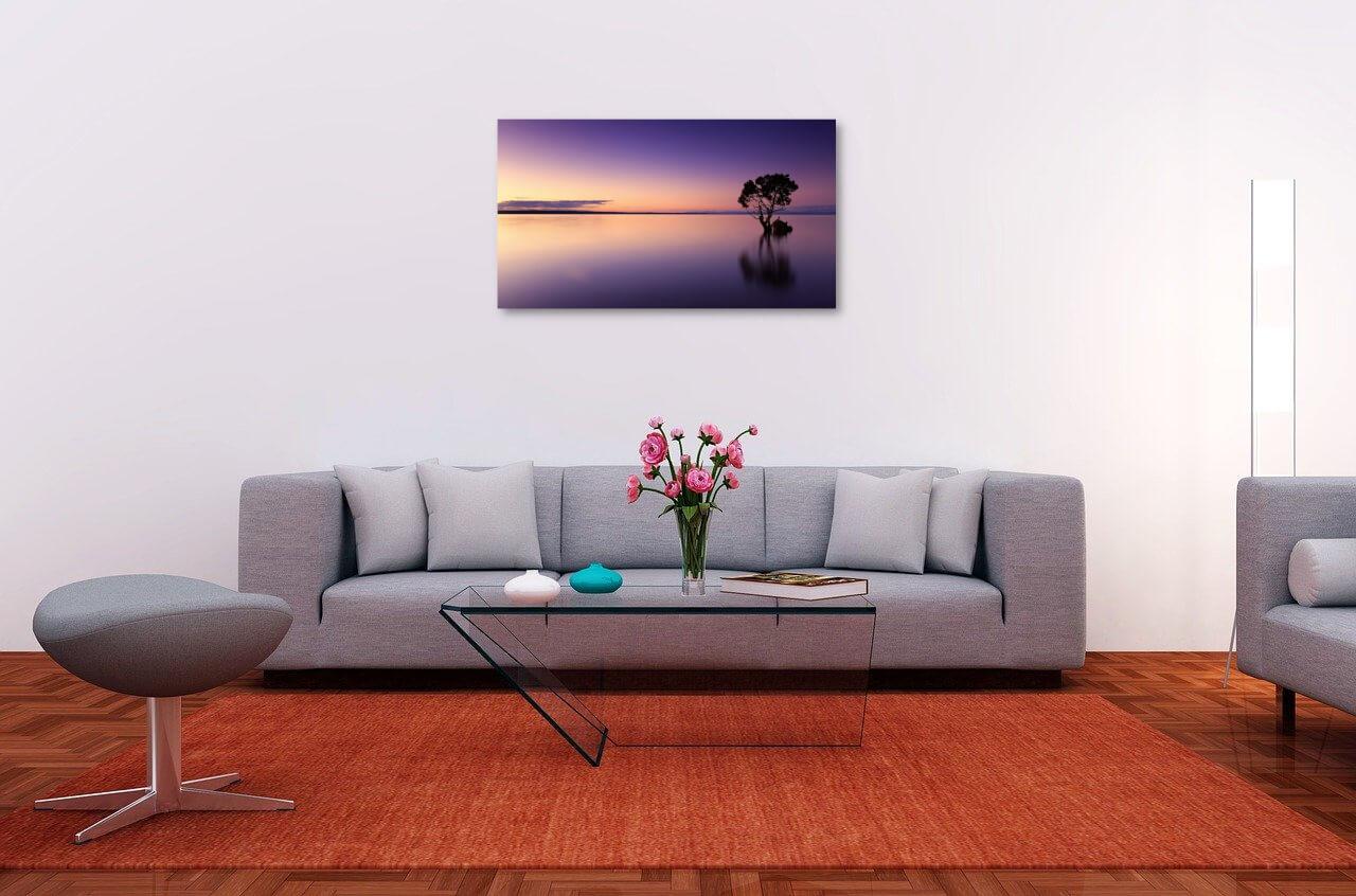 Photo painting on canvas - Tree against the backdrop of sunset