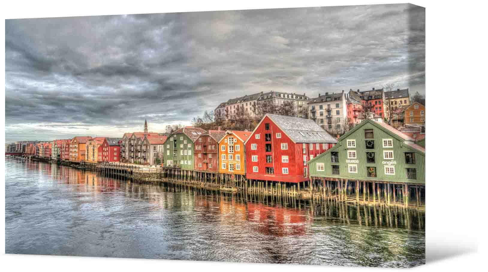 Bild Fotomalerei auf Leinwand - Blick auf die Stadt Trondheim