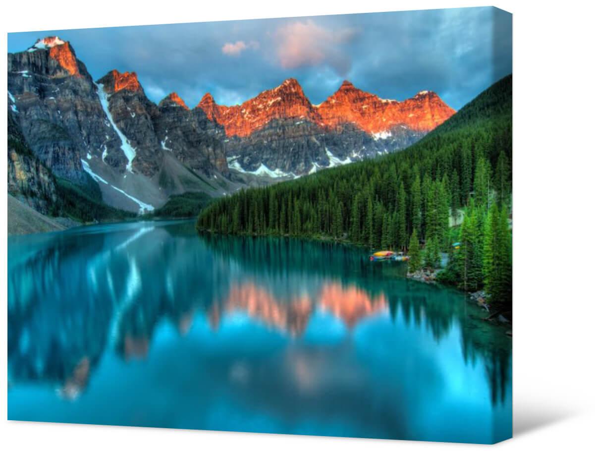 Photo painting on canvas - Banff Mountains